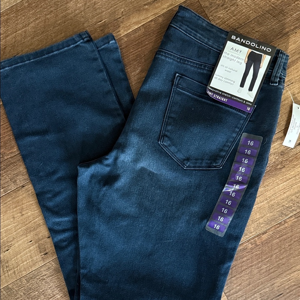 Bandolino Dark Blue Straight Leg Jeans